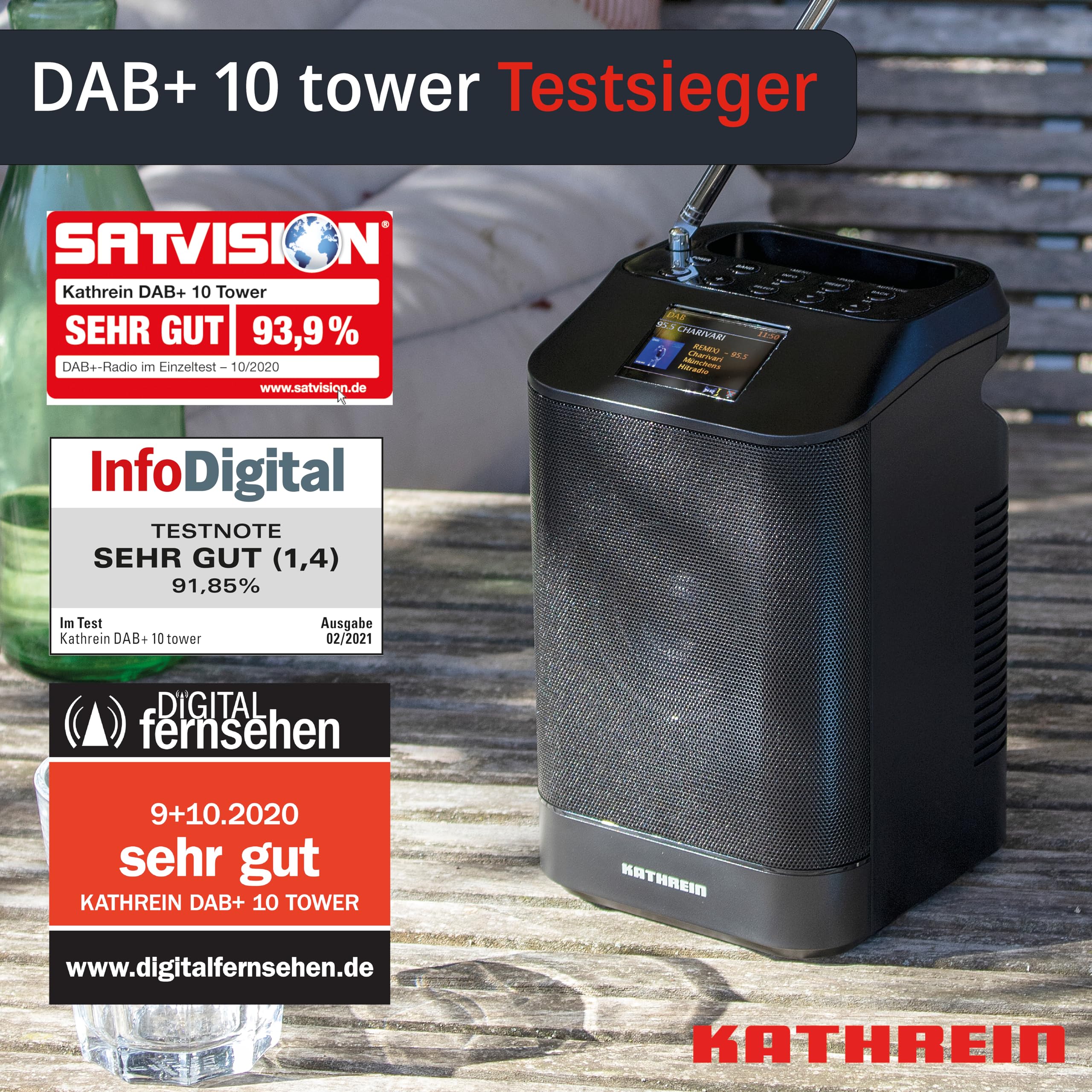 KATHREIN Radio Dab + 10 Torre Negro WiFi