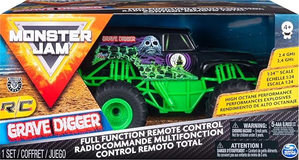 MONSTER JAM- Grave Digger Radiocomandato Realistico Mostro in Scala 1:24, 2.4 GHz, dai 4 Anni in su, Single, Vari Colori, 5.88 inches, 6044955 - 2