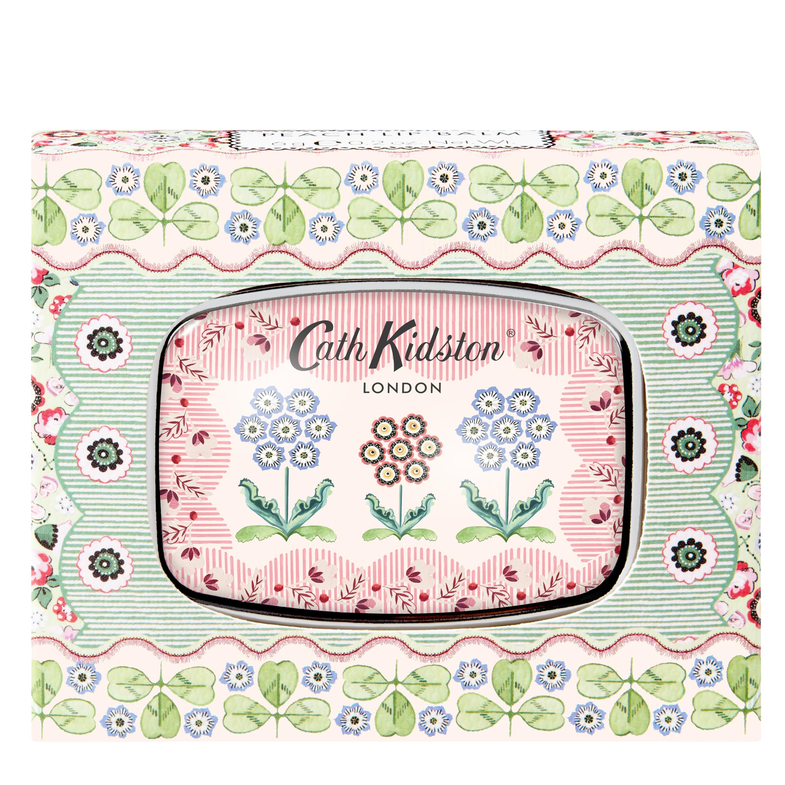 Cath Kidston Lip Balm 6g and Compact Mirror in Display Tray, Shea Butter and Hyaluronic Acid, Essential Oils, Pocket and Travel Size, Vegan and Cruelty Friendly, Beauty Gift For Her