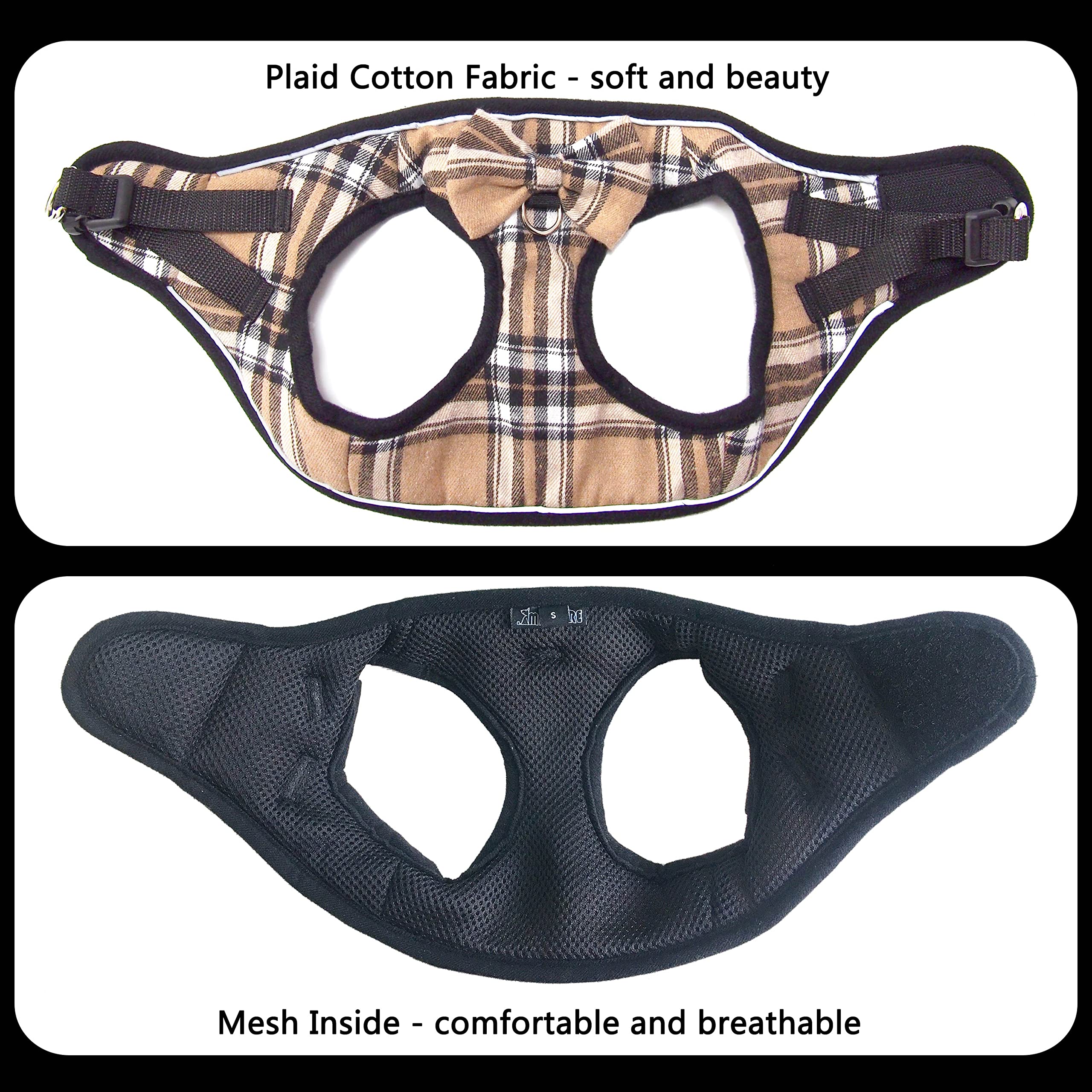 Mesh Soft Dog Harness, Adjustable No Pull Reflective Comfort Pet Vest for Dogs (Light Khaki, Large) - Image 4