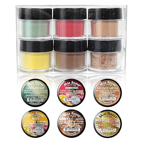 Mia Secret Colección de polvos acrílicos Fall In Love 6 unidades Remix
