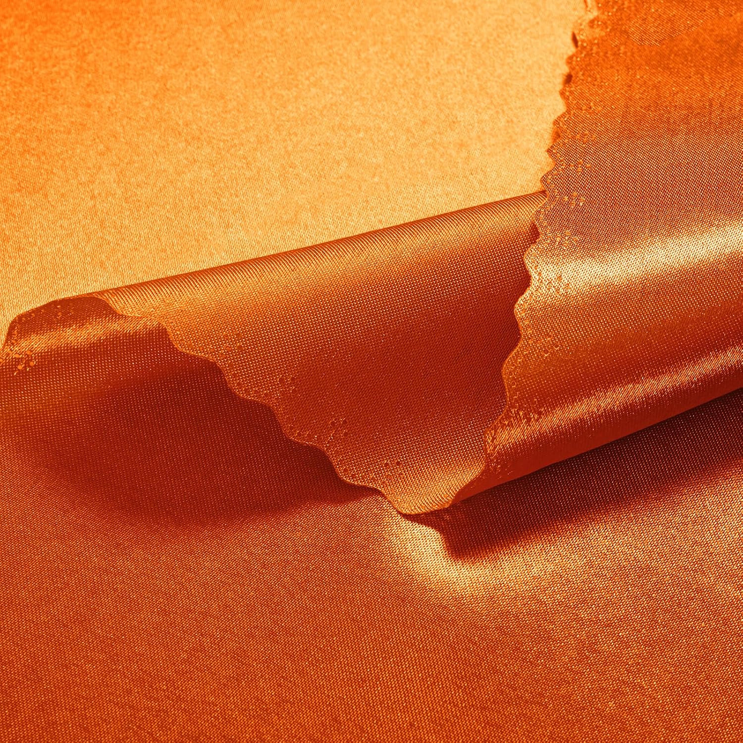 VACVELT 12 Pack Burnt Orange Scalloped Satin Napkins 12x12 Inch Wedding