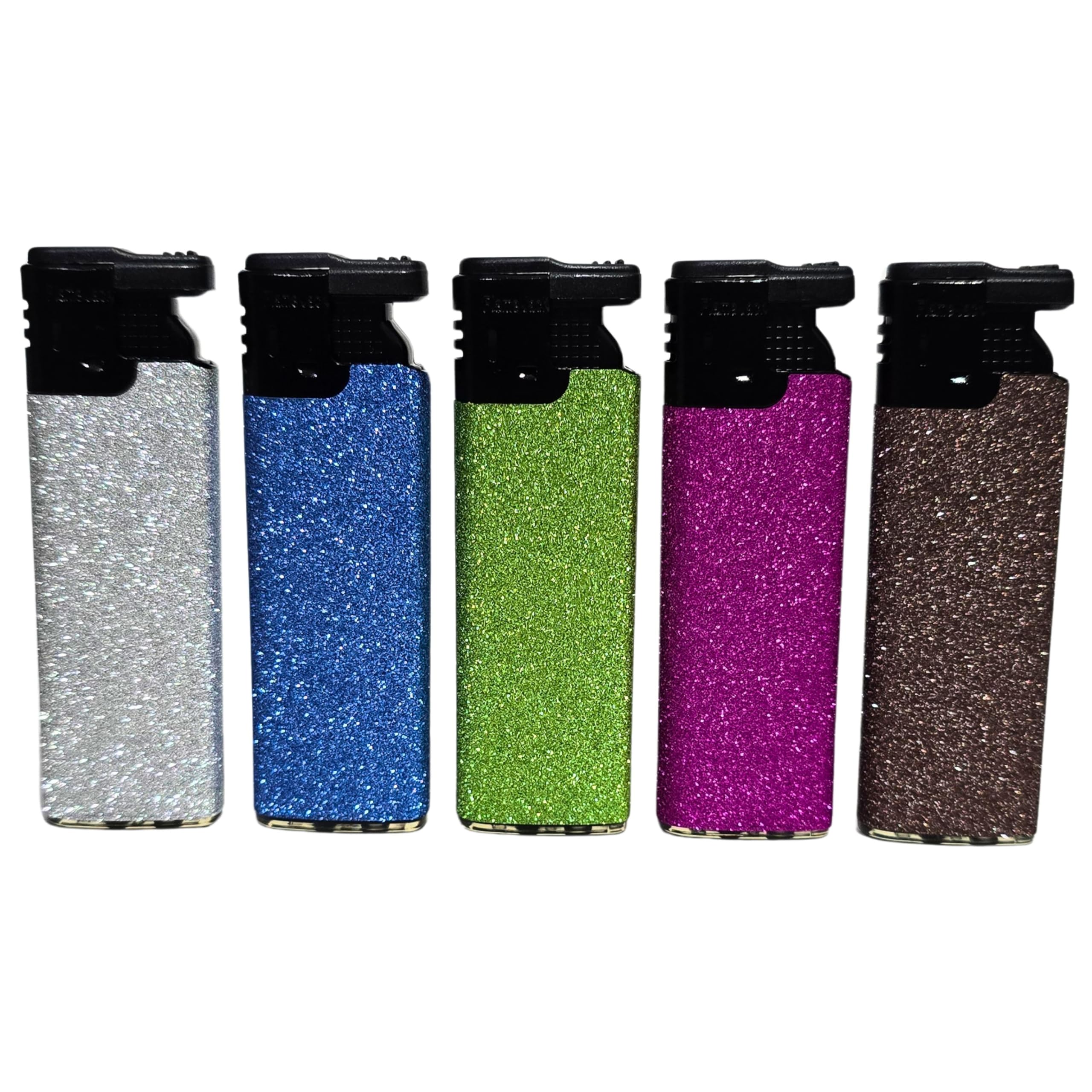 Zactly Multicolor - 5 X Flamejack Colourful Windproof Dustproof Jet Lighters Really Powerful – Limited Edition (Soft Glitter)