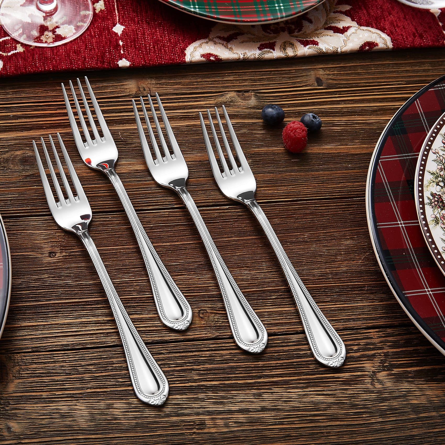 KEAWELL Premium Pearl Edge 4-Piece 8-Inch Fork Set (4, 8" Dinner Forks) — Amazon image 3