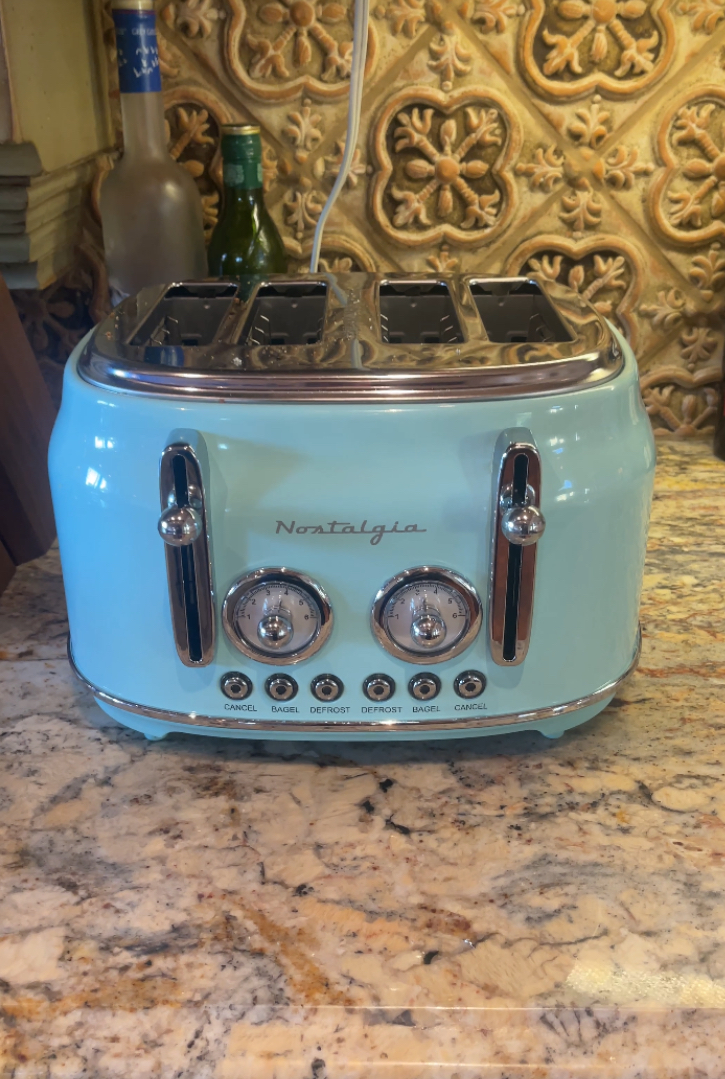 Watch My Take - Nostalgia Classic 4-Slice Wide Slot Retro Toaster
