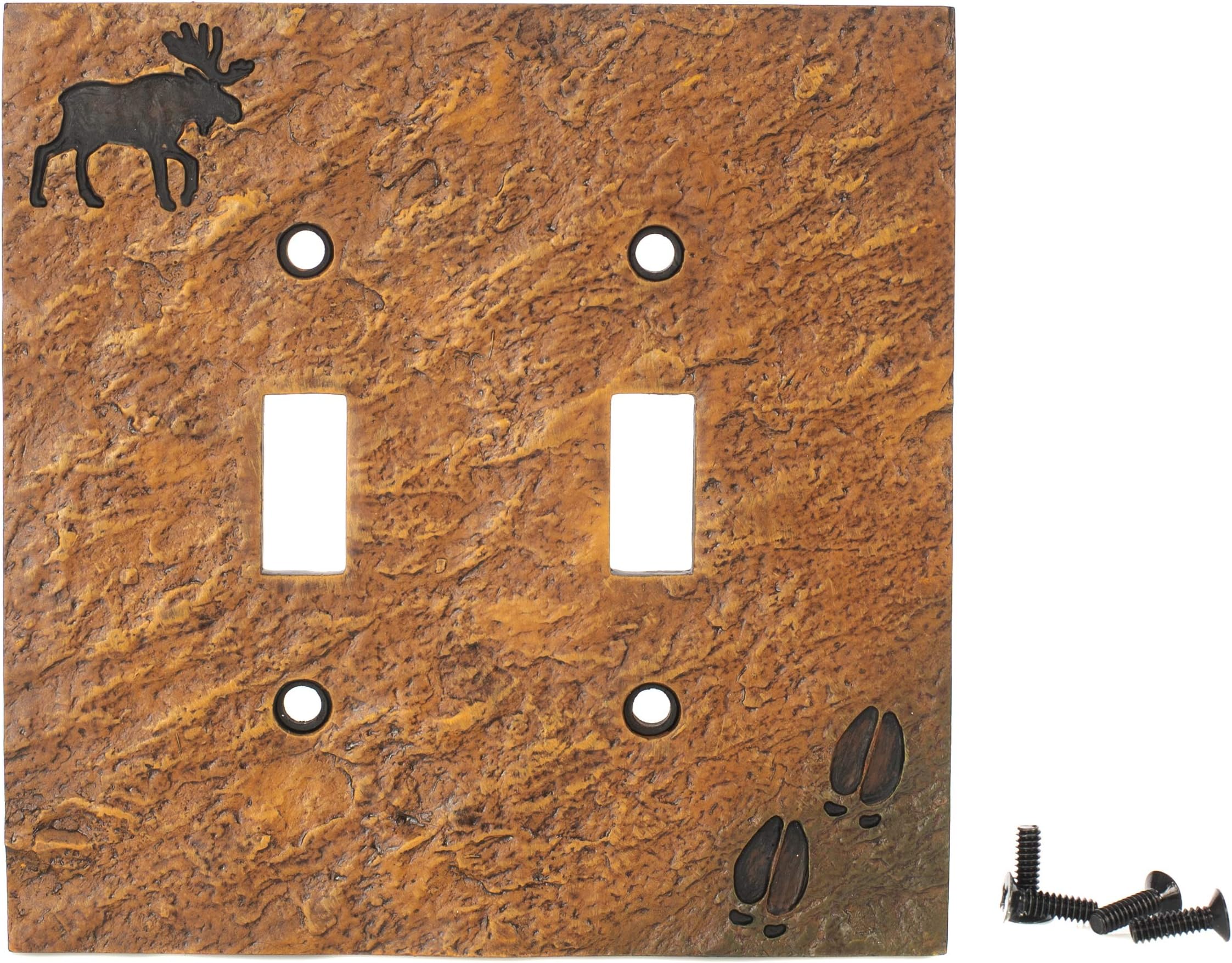Big Sky Carvers 30170445 Moose and Tracks Double Switch Plate