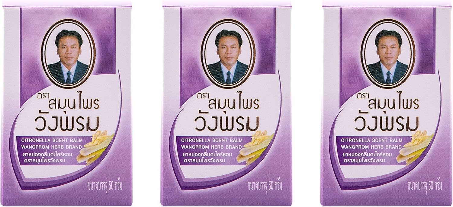Wang Prom Herbal Balm 50g (Pack of 3) (Purple) : Beauty & Personal Care
