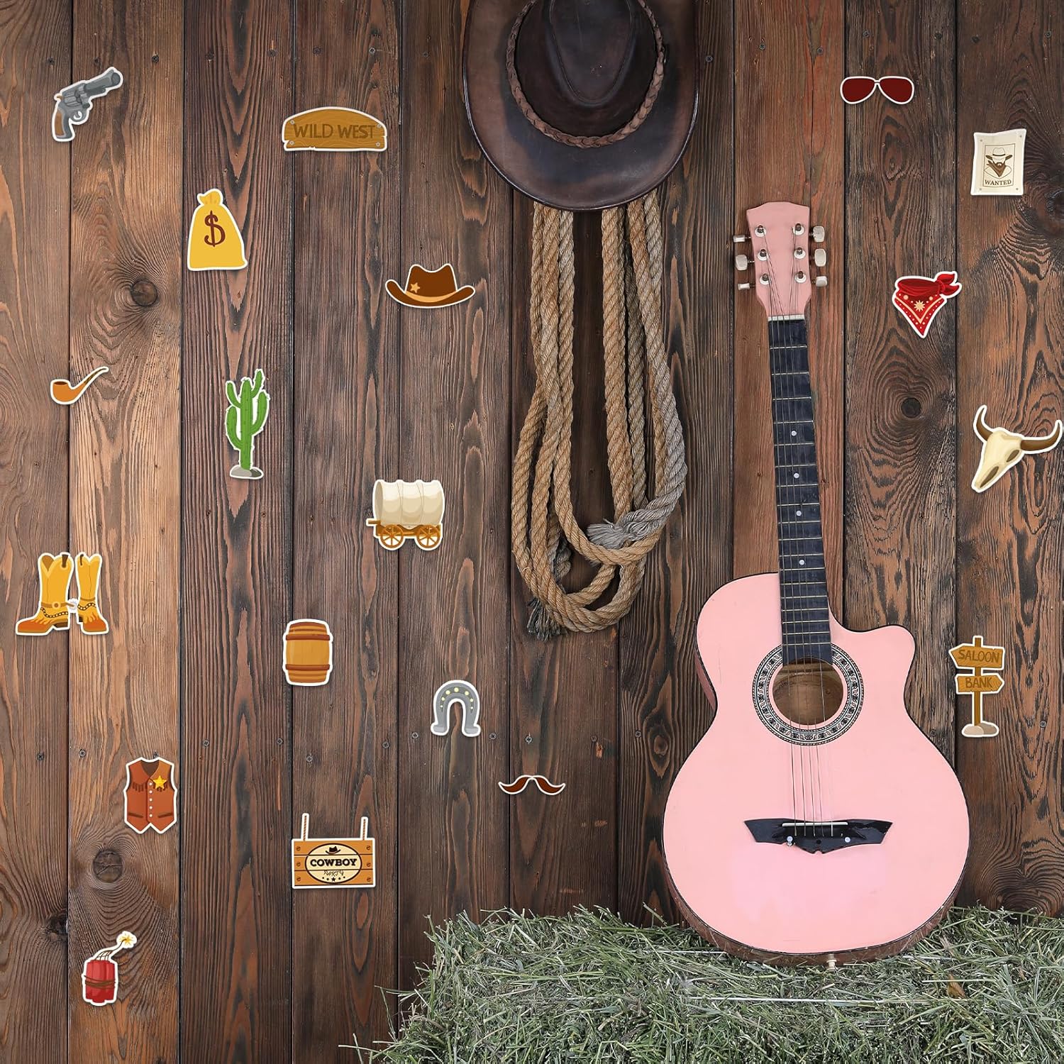 76PCS Western Cowboy Cutouts for Birthday Decorations, Rodeo Cowboy Boot Hat Bounty Hunter Wild West Theme Cut-Outs for Western Party Decorations Wall Decor Baby Shower Party Supplies Favors - Image 7