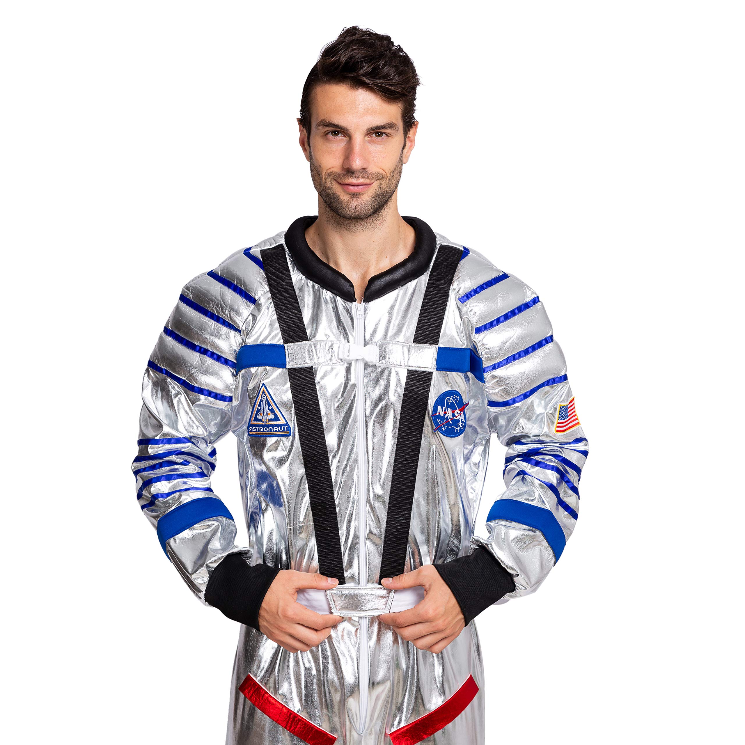 Spooktacular Creations Kostium pilota astronauty dla dorosłych mężczyzn, na Halloween, do odgrywania ról, kostium (duży)