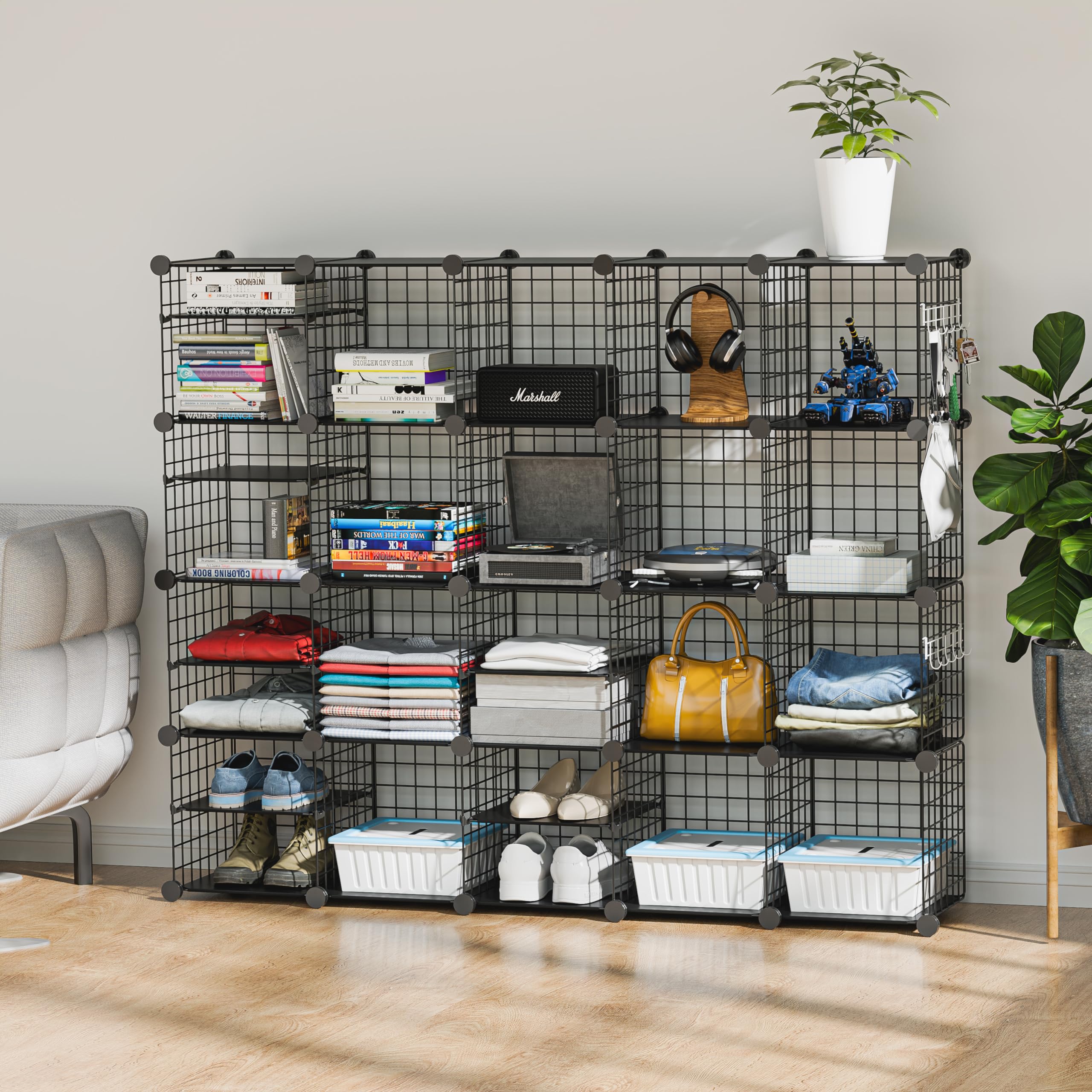 Snapklik.com : Wire Cube Storage Organizer, 20 Cubes Converted Into 23