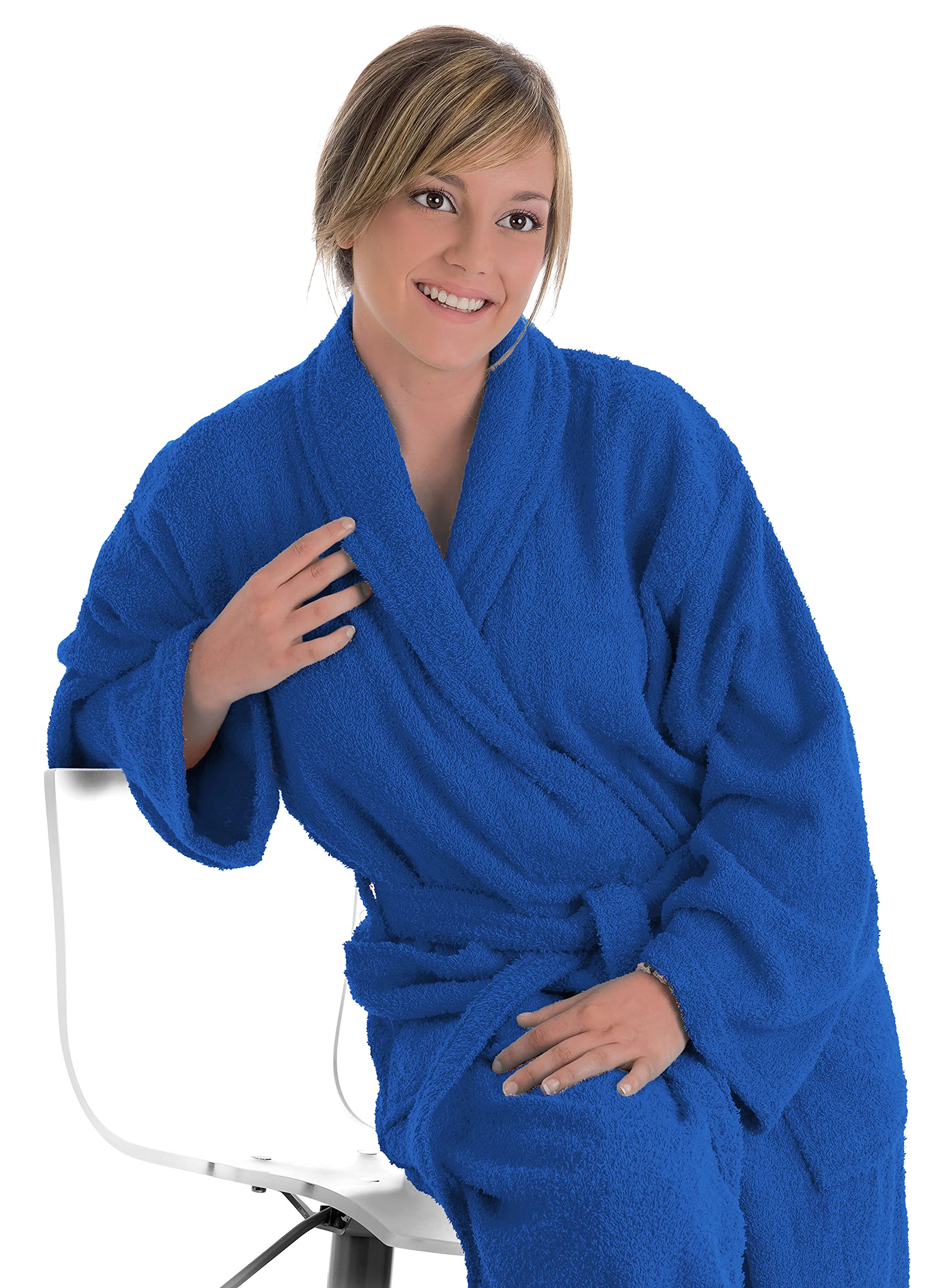 LEBENGOOD - Accappatoio unisex da donna e uomo, 100% cotone spugna americana 400 g, con cintura, tasche