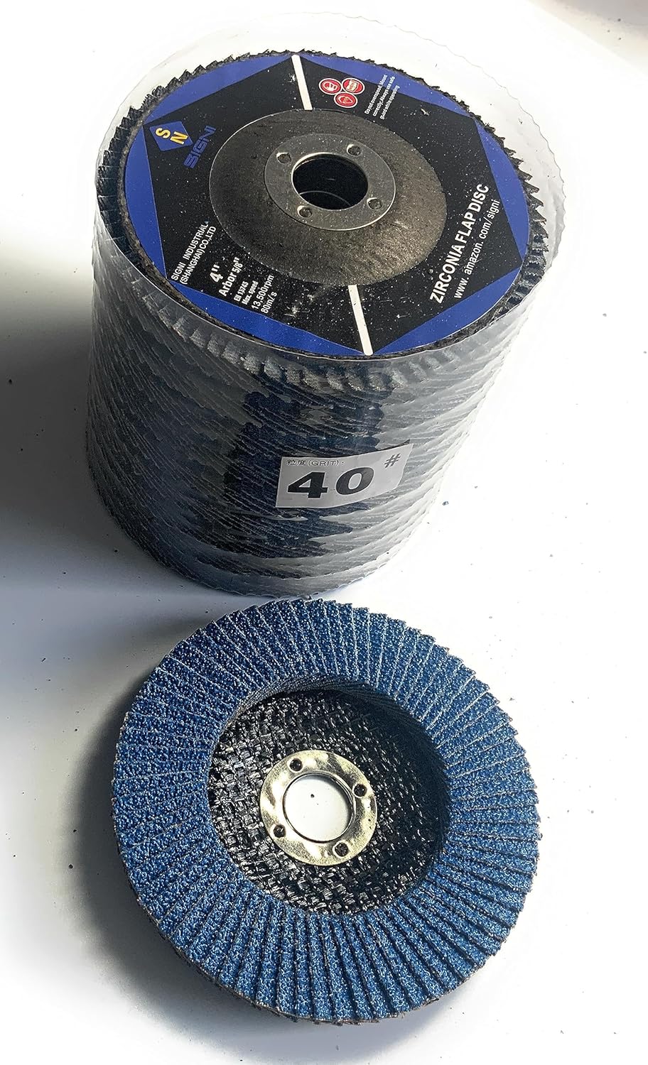 SIGNI T29 4.5" x7/8" Premium Zirconia Abrasive Flap disc for Angle Grinder Sanding, Stock and Rust Removal, Finishing, Grinding, Deburring (4.5 inch T29 40#)