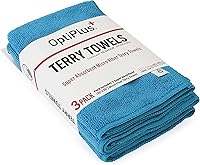 Vista 4 de OptiPlus 16" x 16" Toallas de Terry de Microfibra Tratadas con Silvadur 930 Antimicrobial - Azul