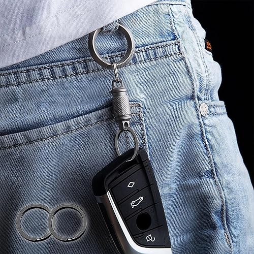 Miniatura 4 de 10 llaveros planos de metal divididos, 0.8 pulgadas de diámetro, a prueba de óxido, redondos, planos, universales, resistentes, resistentes, para el