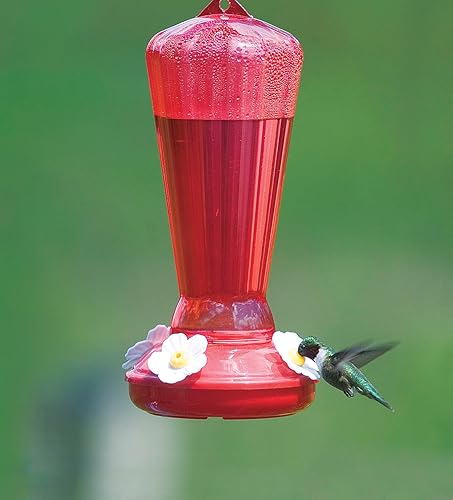 Miniatura 2 de More Birds - Comedero para colibríes, comedero de plástico para colibríes, rojo, 4 estaciones de alimentación, capacidad de néctar de 25 onzas,