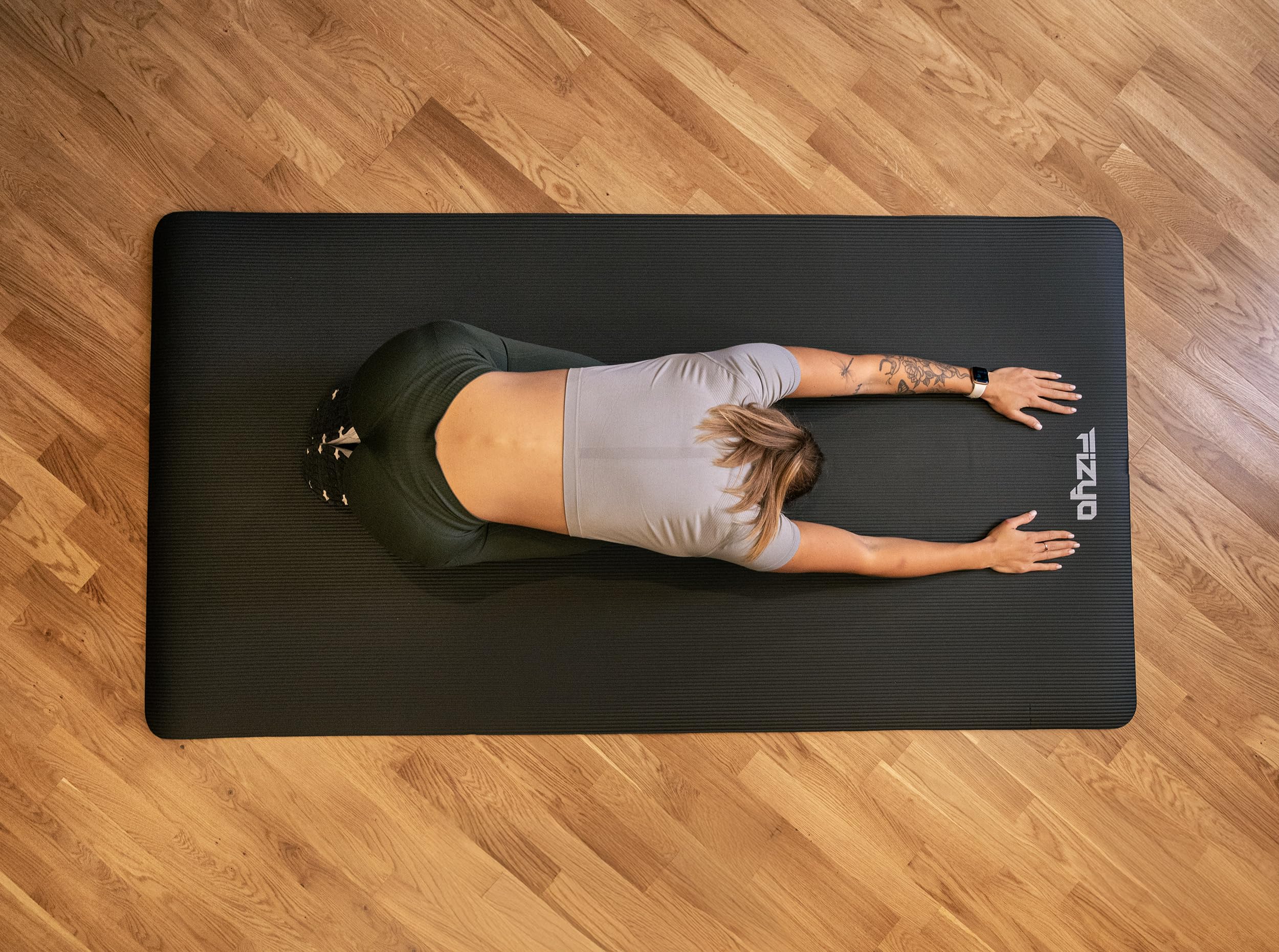 Fizyo Esterilla de Yoga Gruesa Antideslizante NBR – Colchoneta para Pilates, Gimnasio y Fitness, Caucho Sintético Resistente para Entrenamiento, Ejercicio y Relajación, 190 x 60 cm