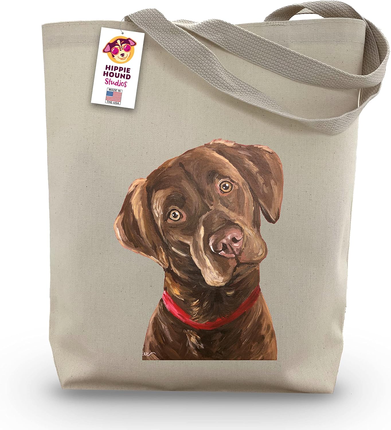 Chocolate Lab Tote Bag - Made in USA - Gifts For Mom - Chocolate Lab Lover Gift - Chocolate Labrador Gifts For Women -Handmade Totes - Canvas Totes - Reusable Shopping Bag - Grocery Bag - Handbag - Beach Bag