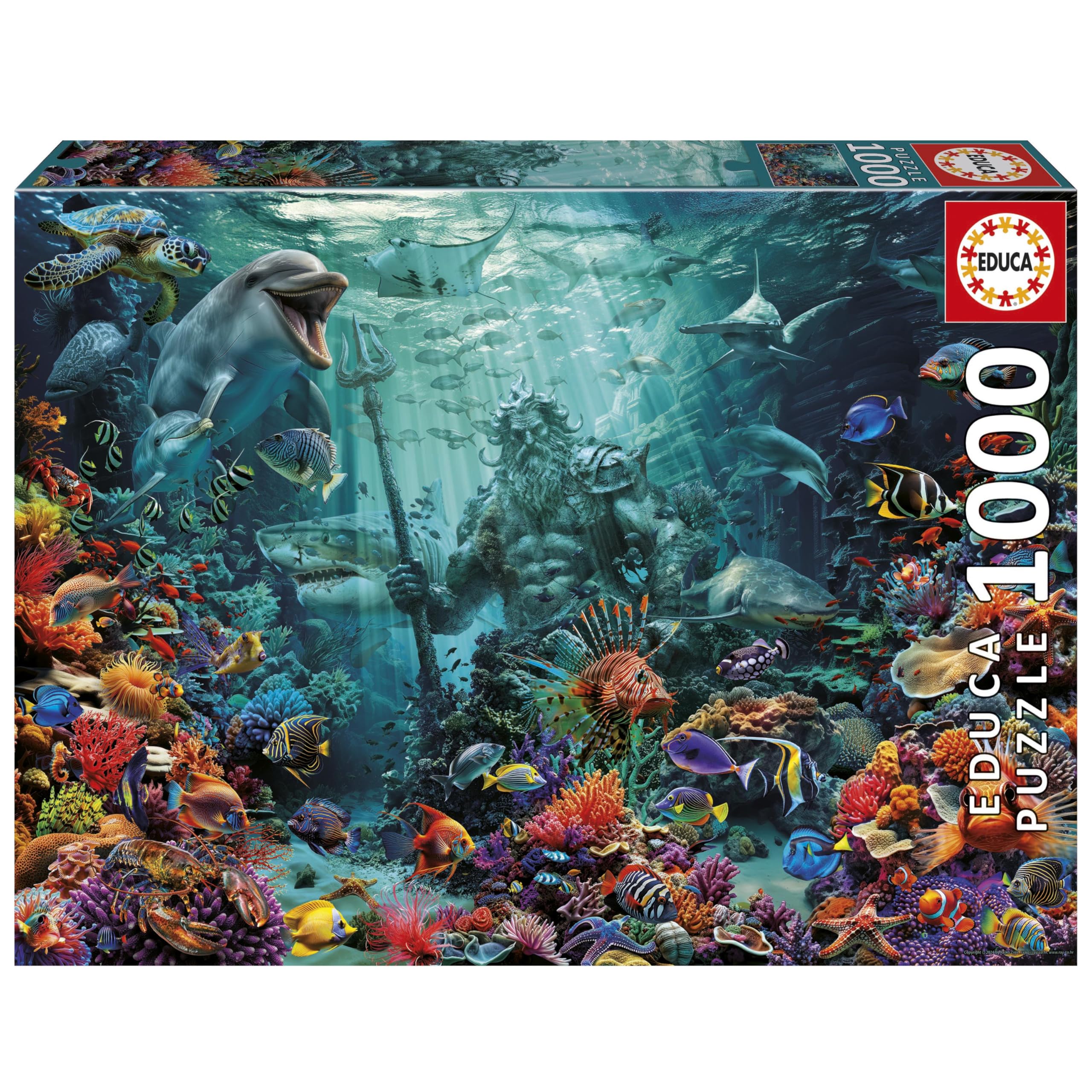 Educa - 1000-teiliges Puzzle für Erwachsene | Poseidon-Korallenriff. Inklusive Fix Puzzle-Kleber. Maße: 68 x 48 cm. Ab 14 Jahren (20174)
