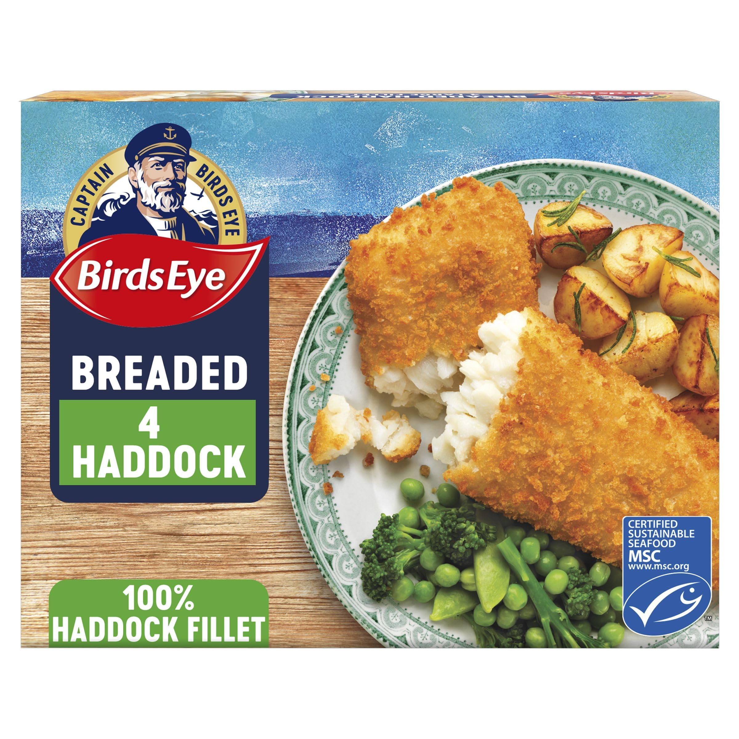 Birds Eye 4 Breaded Haddock Large Fillets, 440 g