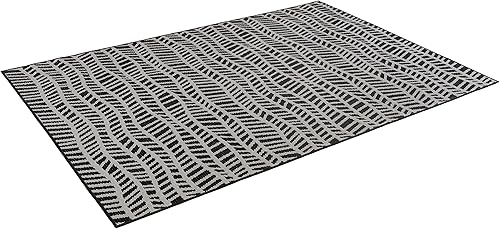 Miniatura 7 de Alfombra de onda geográfica para interiores y exteriores (8'x10', negro)