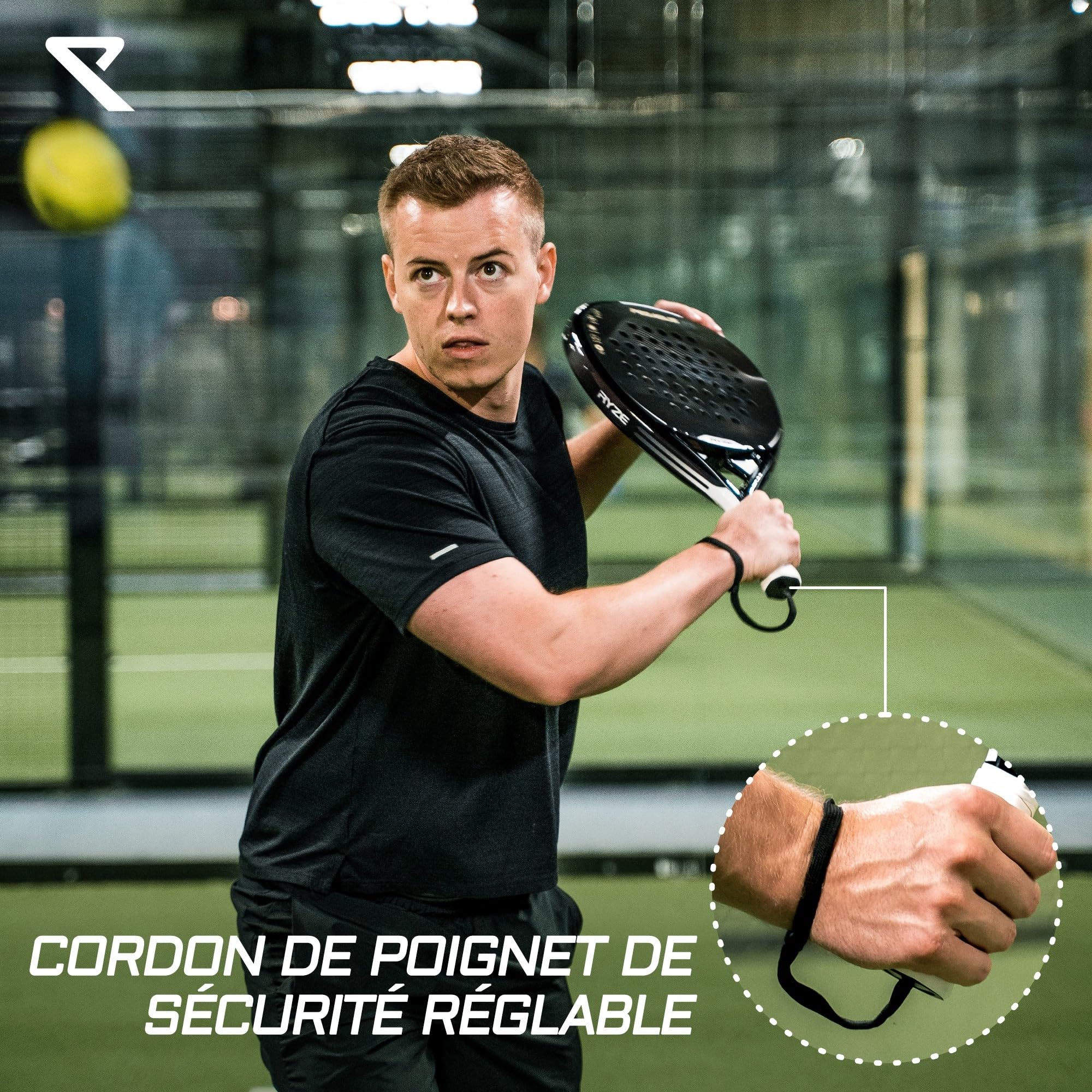RYZE Raquette de Padel 100% Fibre de Carbone - Puissance + Contrôle Maximum - Padel Raquette avec EVA Pro Flex - Structure Légère et Durable - Raquette de Padel pour Homme et Femme - Étui Inclus