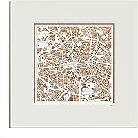 Vista 123 de O3 Design Studio Mapa de corte de papel Madrid negro mate de 20 x 20 pulgadas