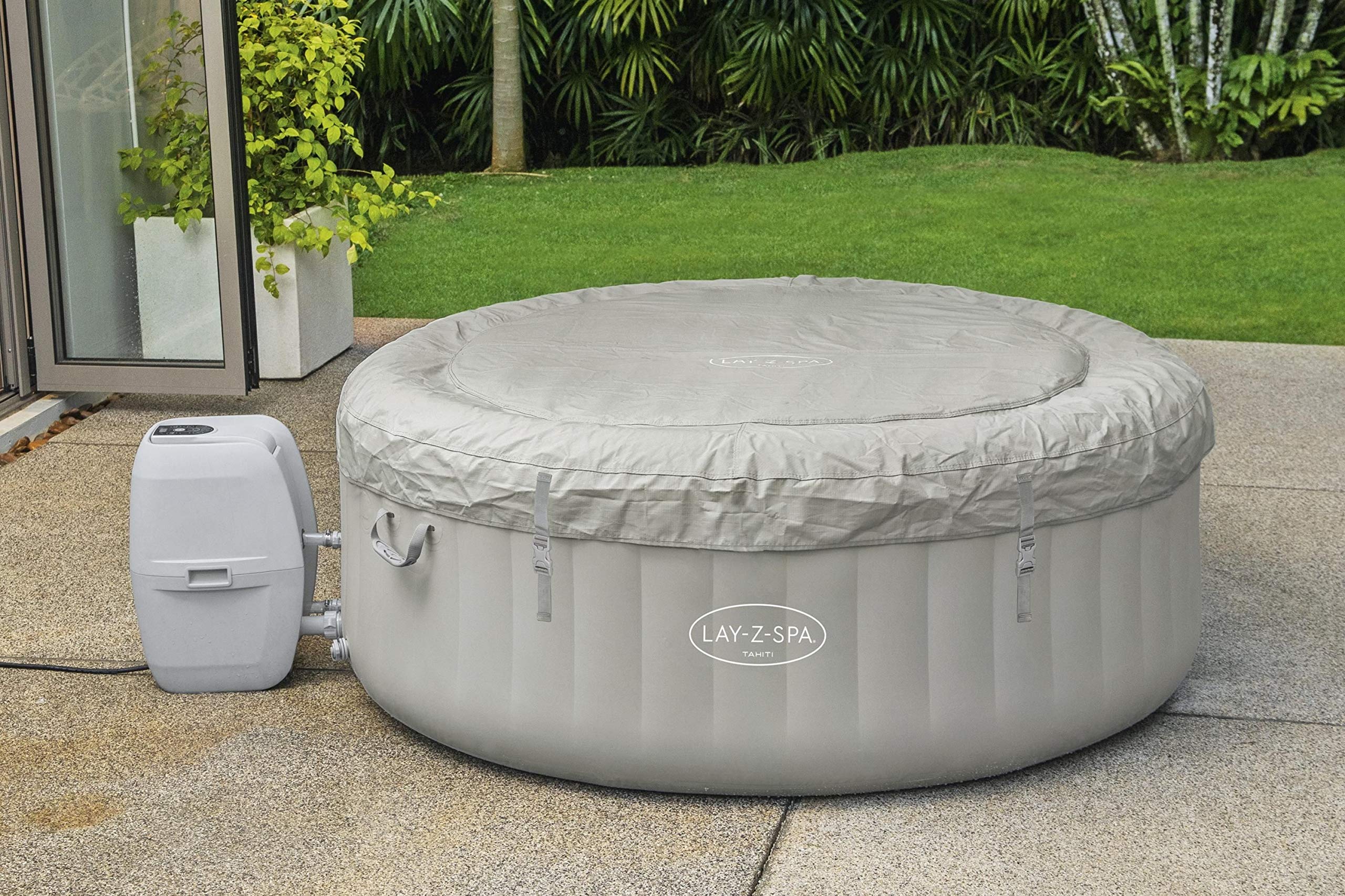 BESTWAY - SPA Hinchable Lay-Z-SPA Tahiti para 2-4 Personas Redondo 180x66 cm con Luces LED