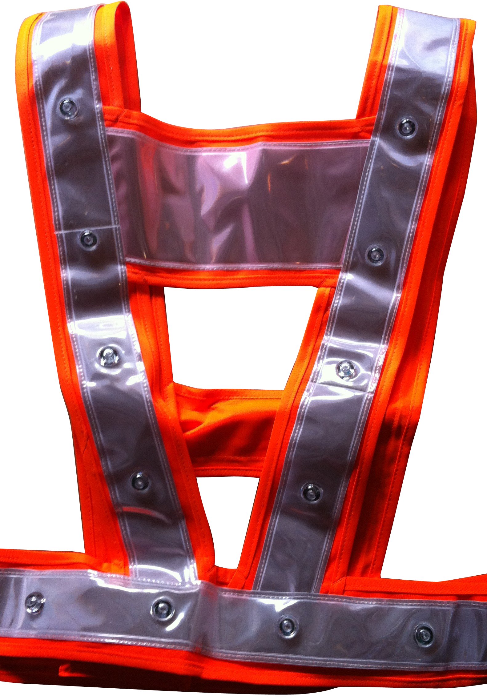 Gilet Baudrier Orange PRO de Sécurité Fluo à 24 Leds rouges DELUXE Vendeur et stock en FRANCE