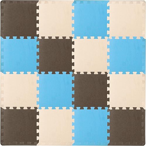 Miniatura 39 de ProSource Alfombra de espuma para rompecabezas para niños y bebés con colores sólidos, 36 o 16 azulejos encajables con bordes, Negro/Gris/Blanco