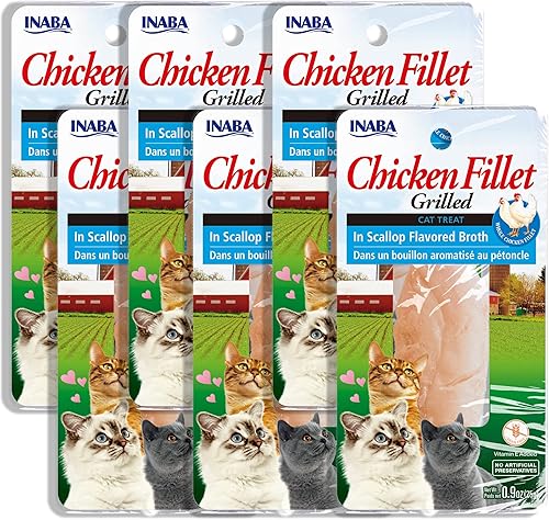 Miniatura 10 de INABA Natural - Filete de pollo a la parrilla cortado a mano, golosinas para gatos, complementos con vitamina E y extracto de té verde, 0.9 onzas