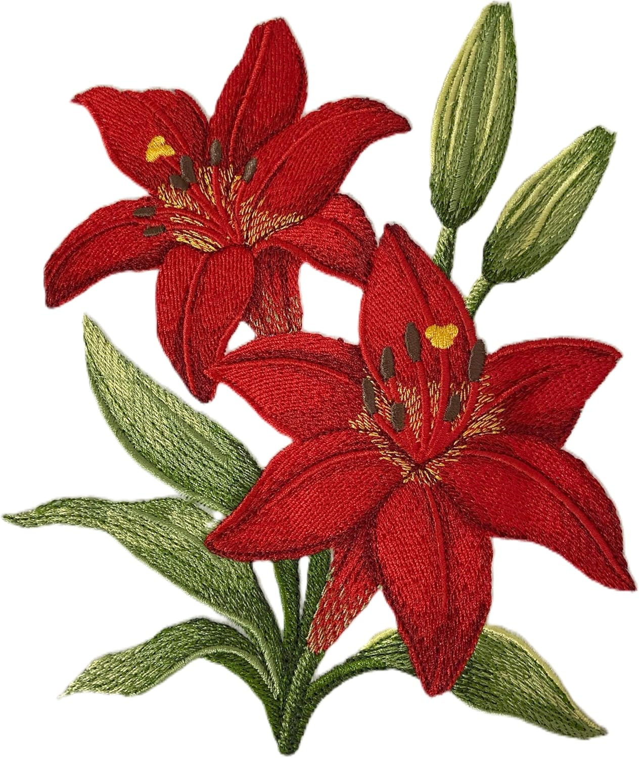 Custom and Unique Garden's Best Delight Flower [ Lily Blooms ] Embroidered Iron on/Sew Patch [ 5.87"(w) x 7.07"(h) ] [Made in USA]