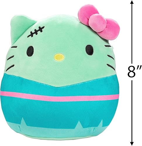 Miniatura 4 de Squishmallows Hello Kitty FrankenKitty de 8 pulgadas, con licencia oficial de Kellytoy Sanrio, juguete de peluche suave y coleccionable, añádelo a