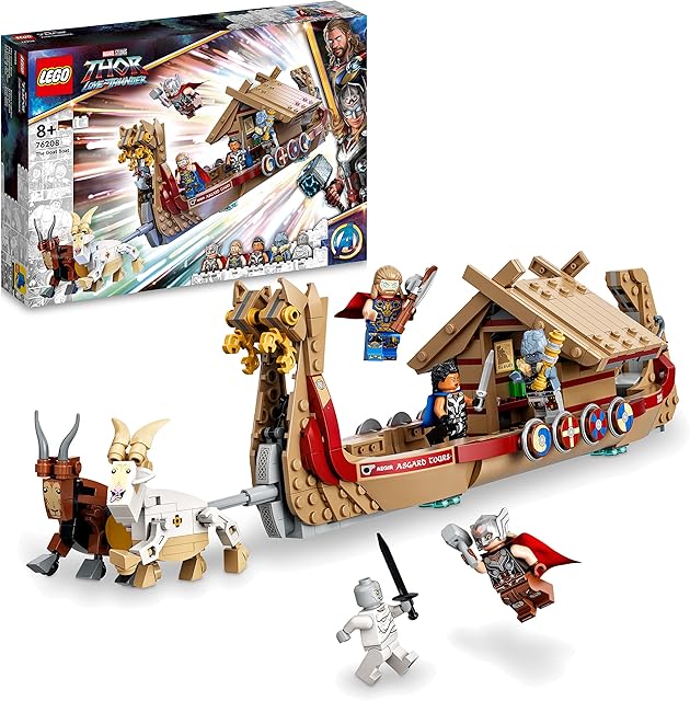 LEGO 76208 Marvel The Goat Boat Buildable Thor Set with Toy Ship, Stormbreaker and 5 Minifigures, Avengers Gifts for Kids, Boys and Girls 8 Plus Year Old