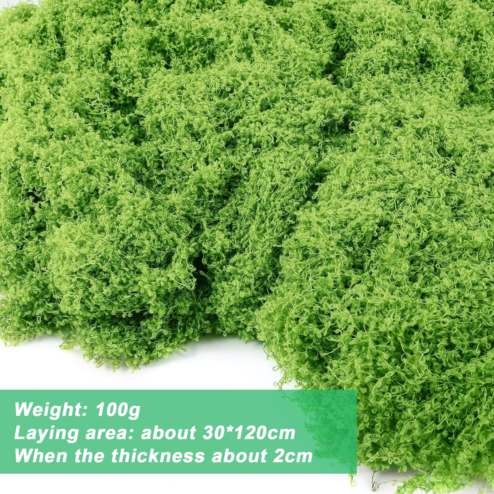 Muschio Stabilizzato 100g Muschio Finto per Decorazioni Verde Chiaro Stabilizzato Simulazione Artificiale Adatto Per la Decorazione del Giardino in Miniatura Artificiale