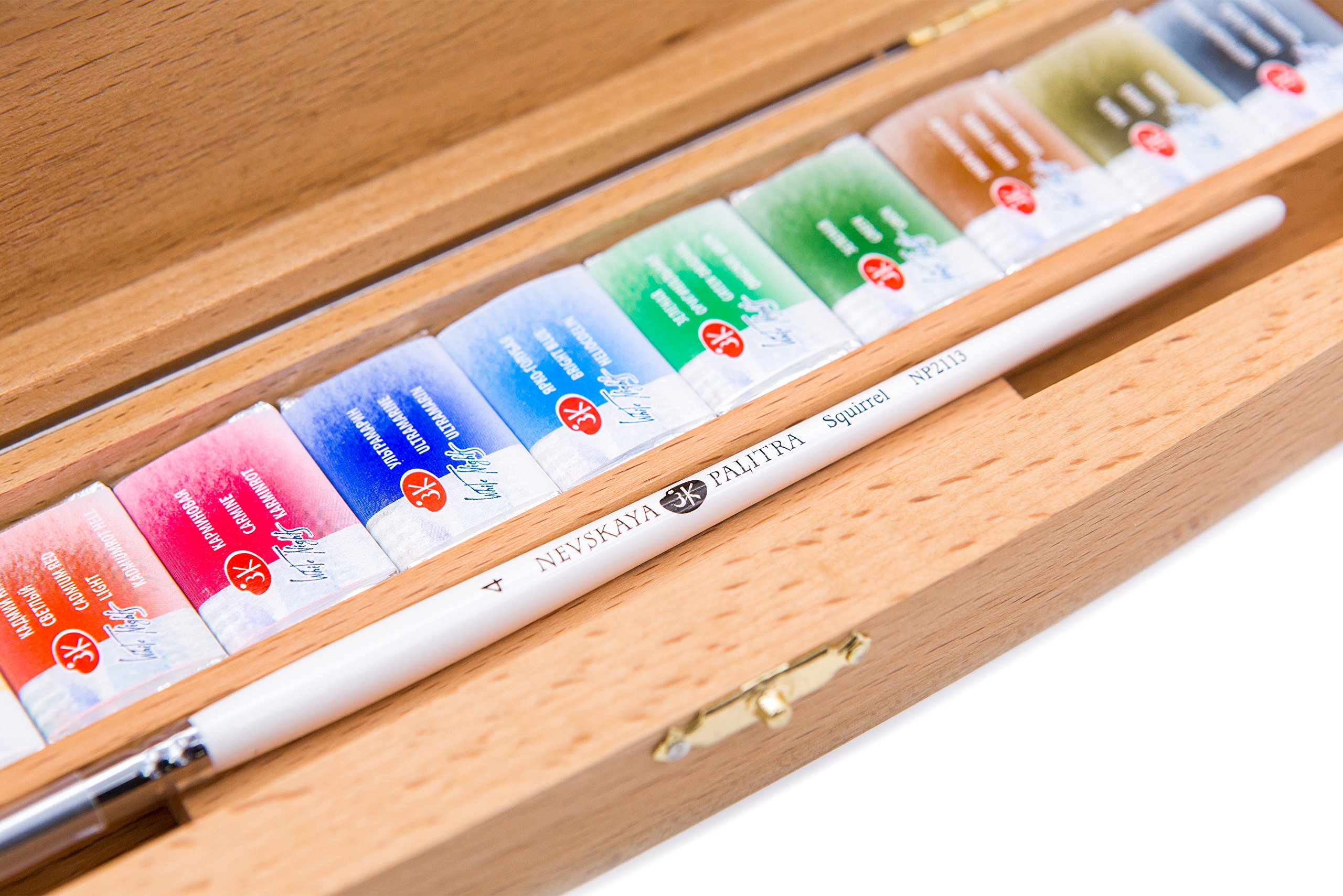 White Nights 80105 - Aquarellfarbe, 12-er Holzkasten, intensive Leuchtkraft und hohe Lichtbeständigkeit