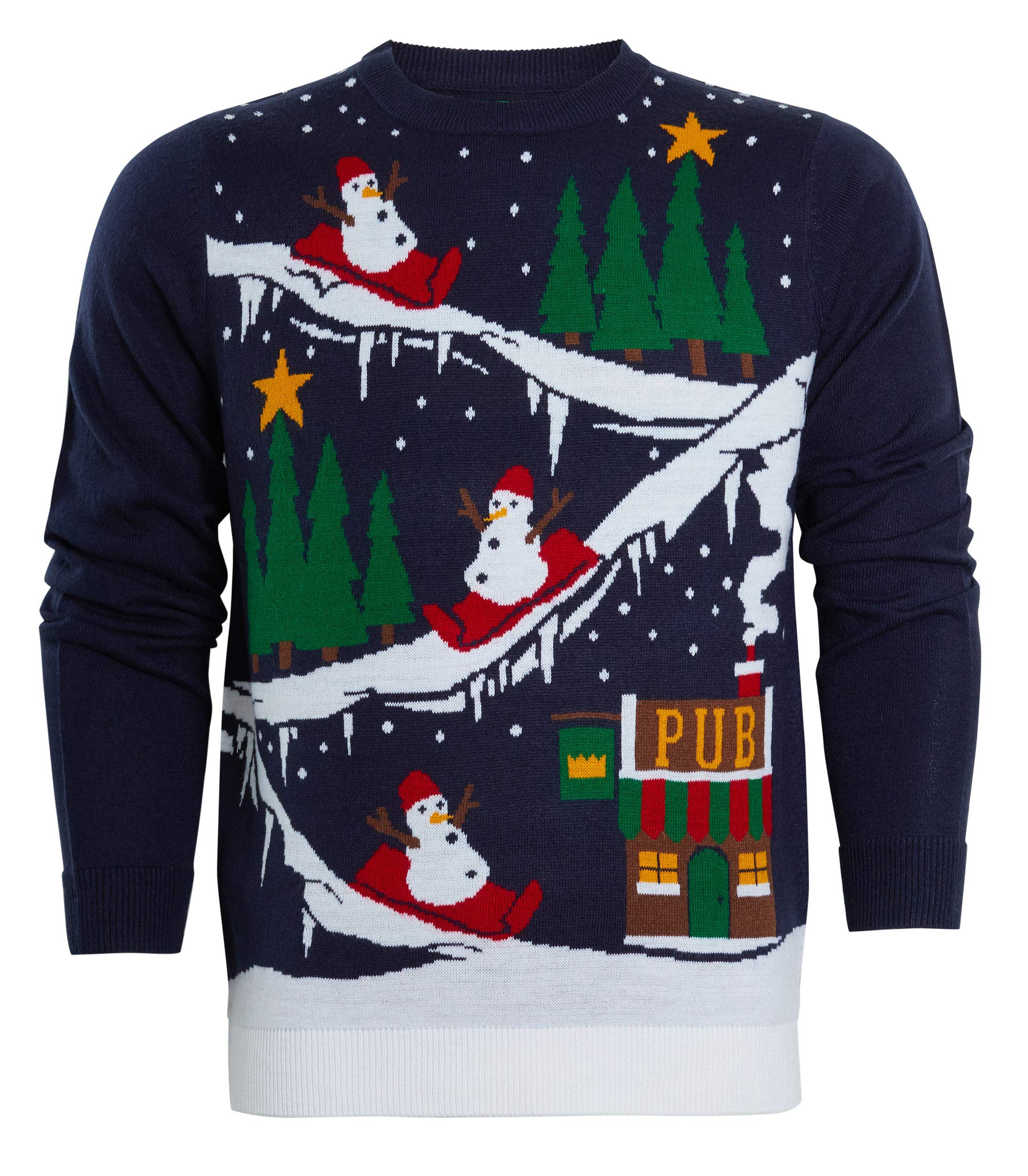 shelikes Mens Christmas Jumper Ugly Sweatshirts Novelty Knitwear Top Long Sleeve Sweaters | Xmas Jumpers | Santa Sweatshirt | Festive Sweater