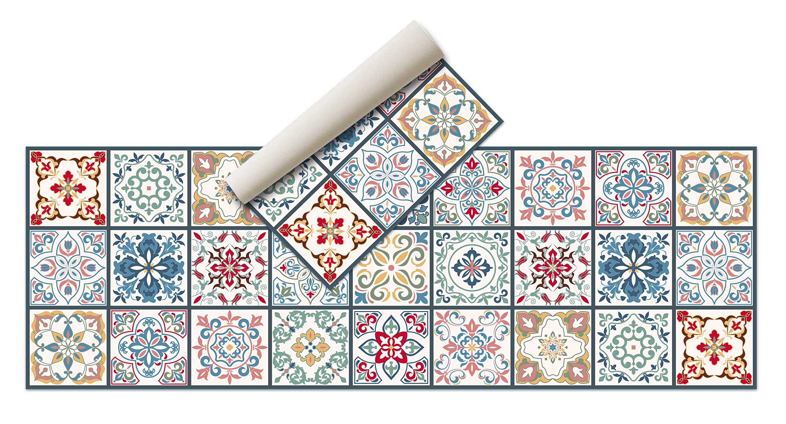 NivellPublicitari Alfombra Vinílica Hidráulica (Toledo) - Distintos tamaños - Alfombra Cocina, salón Comedor - Antideslizante - Alfombra Dormitorio - Goma esponjosa y Suelo PVC (180 X 60 CM, Toledo)