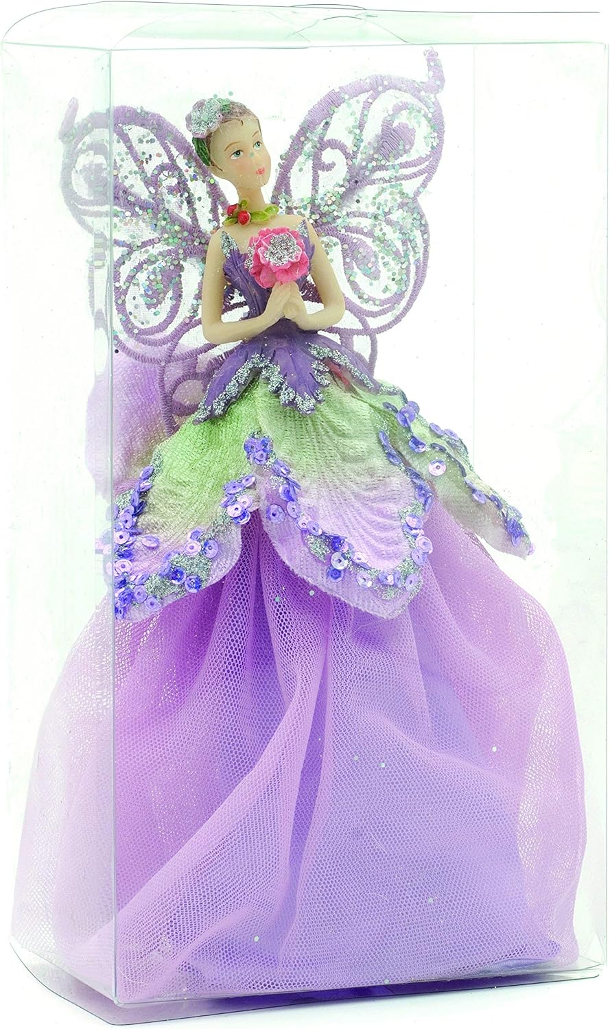 Fabric Angel Christmas Tree Topper, 23 cm - White