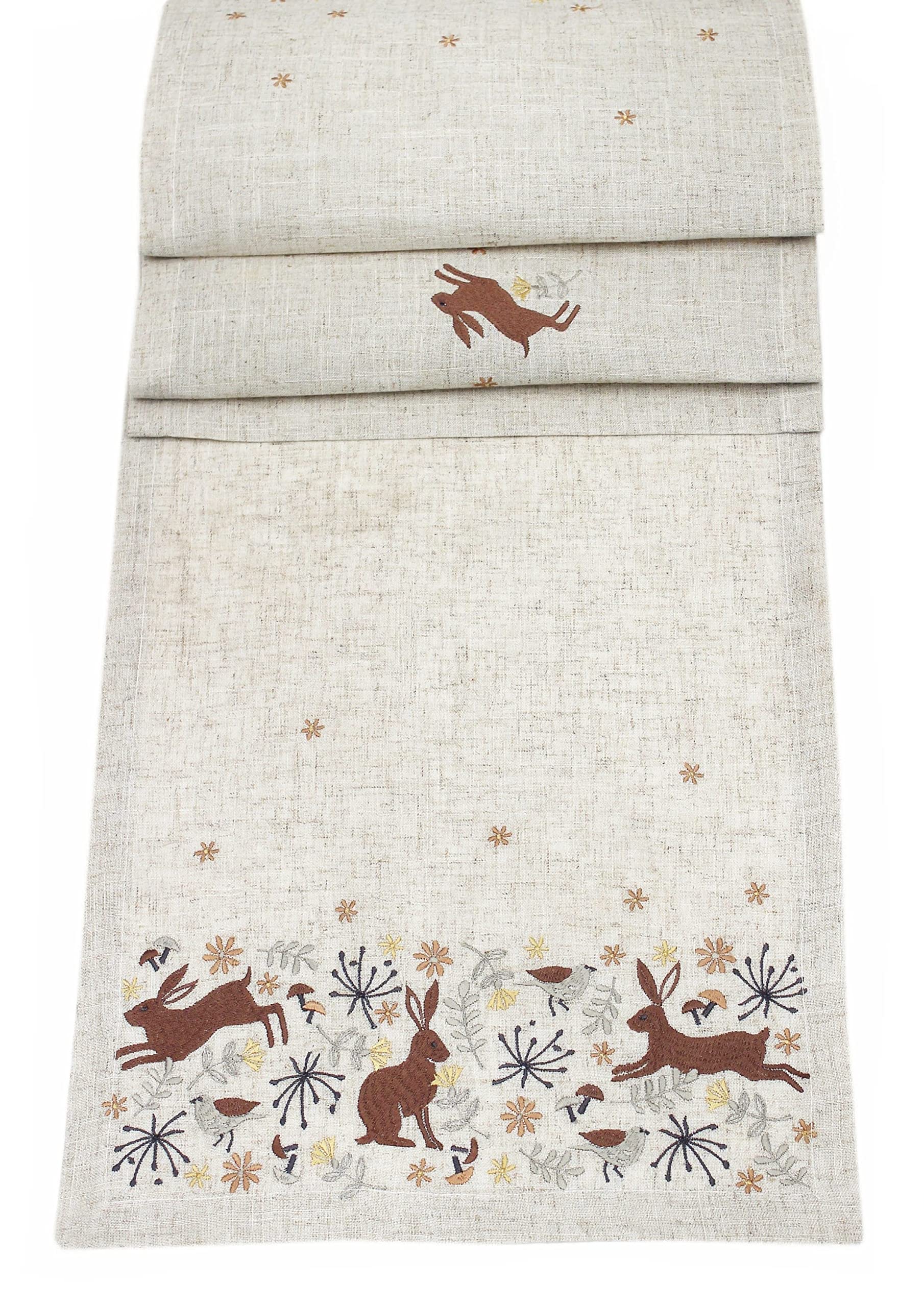Peggy Wilkins 75" Leaping Hare Table Runne