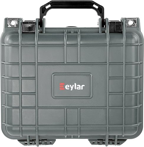 Eylar Pequeño equipo de 10.62 pulgadas de profundidad, funda rígida para cámara impermeable con estándares TSA de espuma (gris)