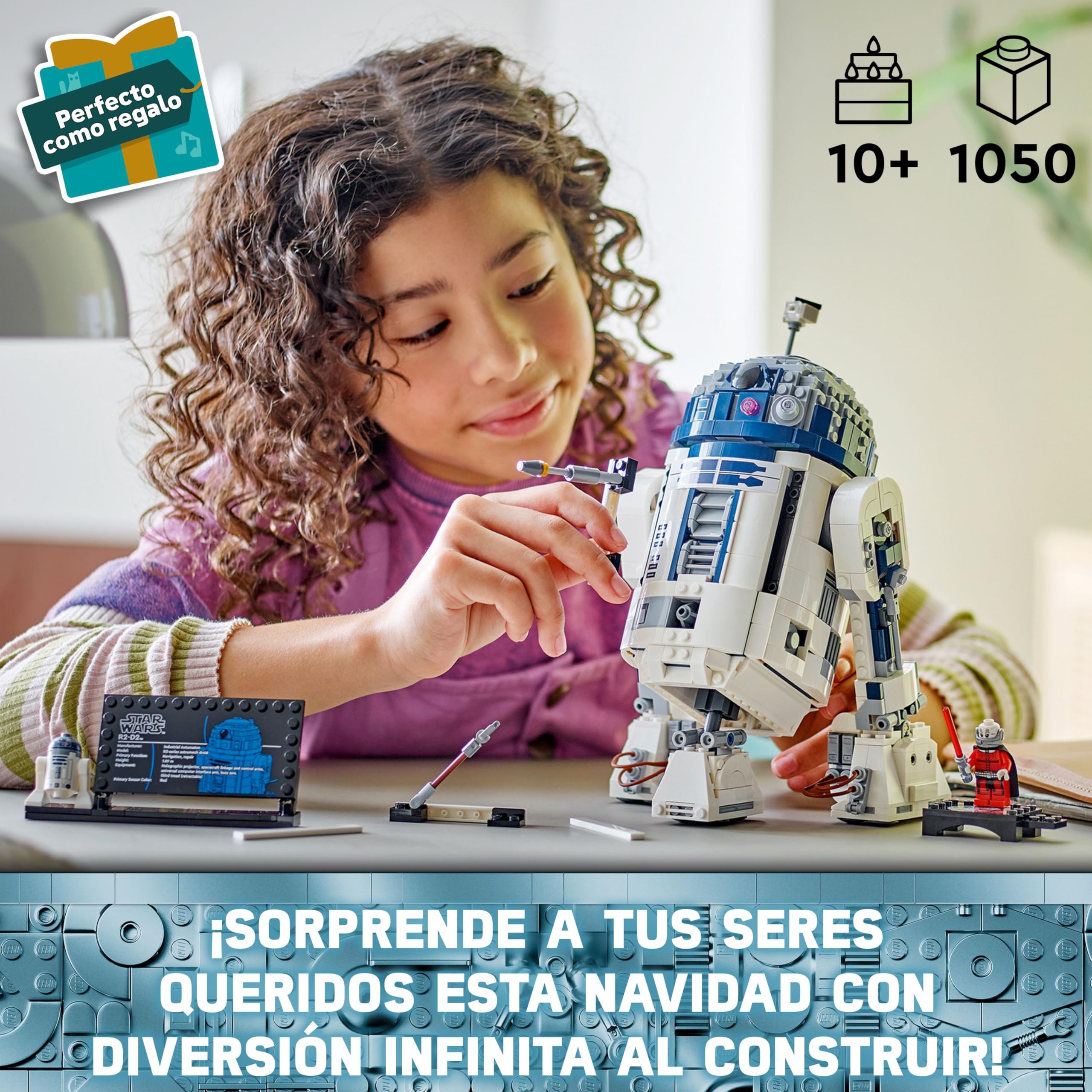 LEGO Star Wars 75379 R2-D2 Figura Articulada de Droide de Juguete con Cabeza Giratoria, Periscopio y Herramientas - Minifgiura de Darth Malek - Regalo para Niños de 10+ Años, Coleccionistas y Fans