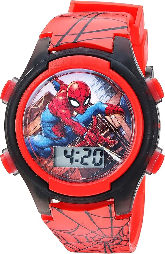 Amazon.com: Accutime Kids Marvel Spider-Man Digital Quartz Plastic Watch for Boys & Girls with ...