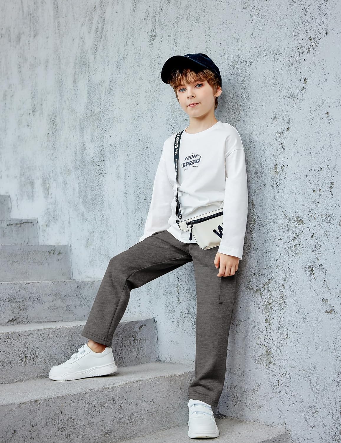 Arshiner Boys Cargo Pants Kids Elastic Waist Casual Athletic Jogger Sweatpants Open Bottom Baggy Pants with Pockets - Image 5