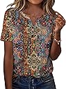 Zeagoo Womens Summer Tops Casual Short Sleeve V Neck Shirts Business Dressy Work Blouses