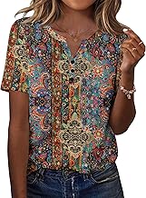 Zeagoo Women's Short-Sleeved T-Shirt Summer V Neck Basic Casual Blouse Chic and Elegant Blouse Tops S-XXL