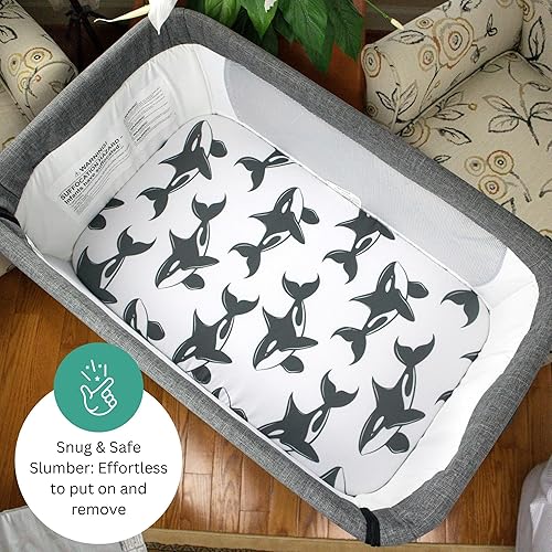 Miniatura 13 de TansyPanda Bassinet Sheets for Baby Delight Snuggle Nest, Chicco LullaGo, Fisher-Price Soothing, SNOO Smart, 3PC, 18 x 30 Inch, Ultra Soft