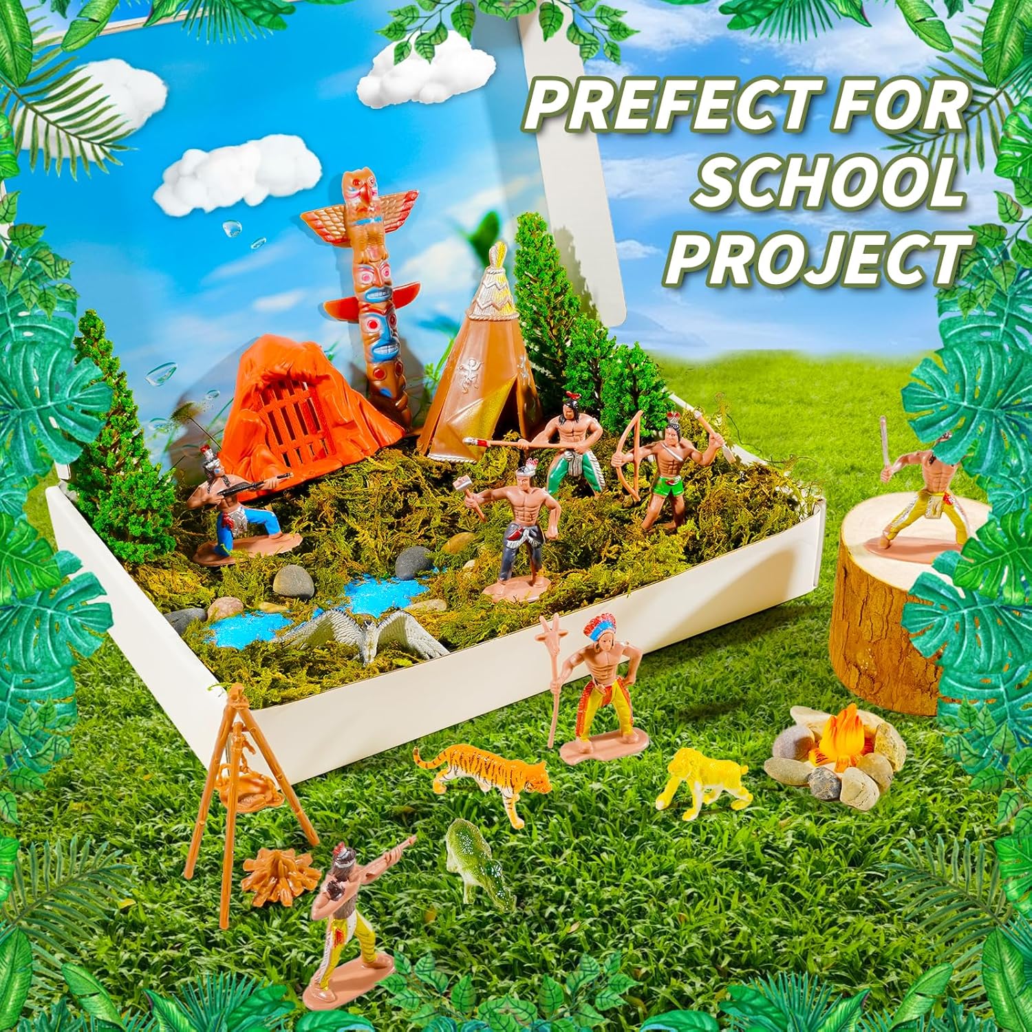 X Hot Popcorn 69Pcs Miniature Indian Figurines Plastic Action Figurines Resin Indian Diorama Supplies for Home Decoration