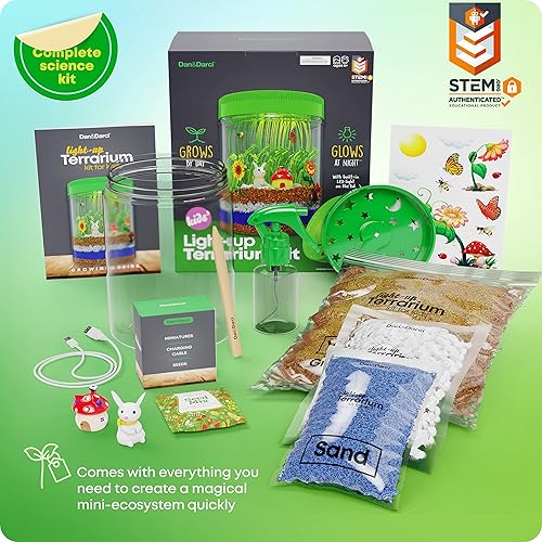 Miniatura 7 de Dan&Darci Kit de Terrario Iluminado para Niños - Kit de Ciencias STEM - Juguete Educativo de Bricolaje para Niños y Niñas - Idea de Proyecto de