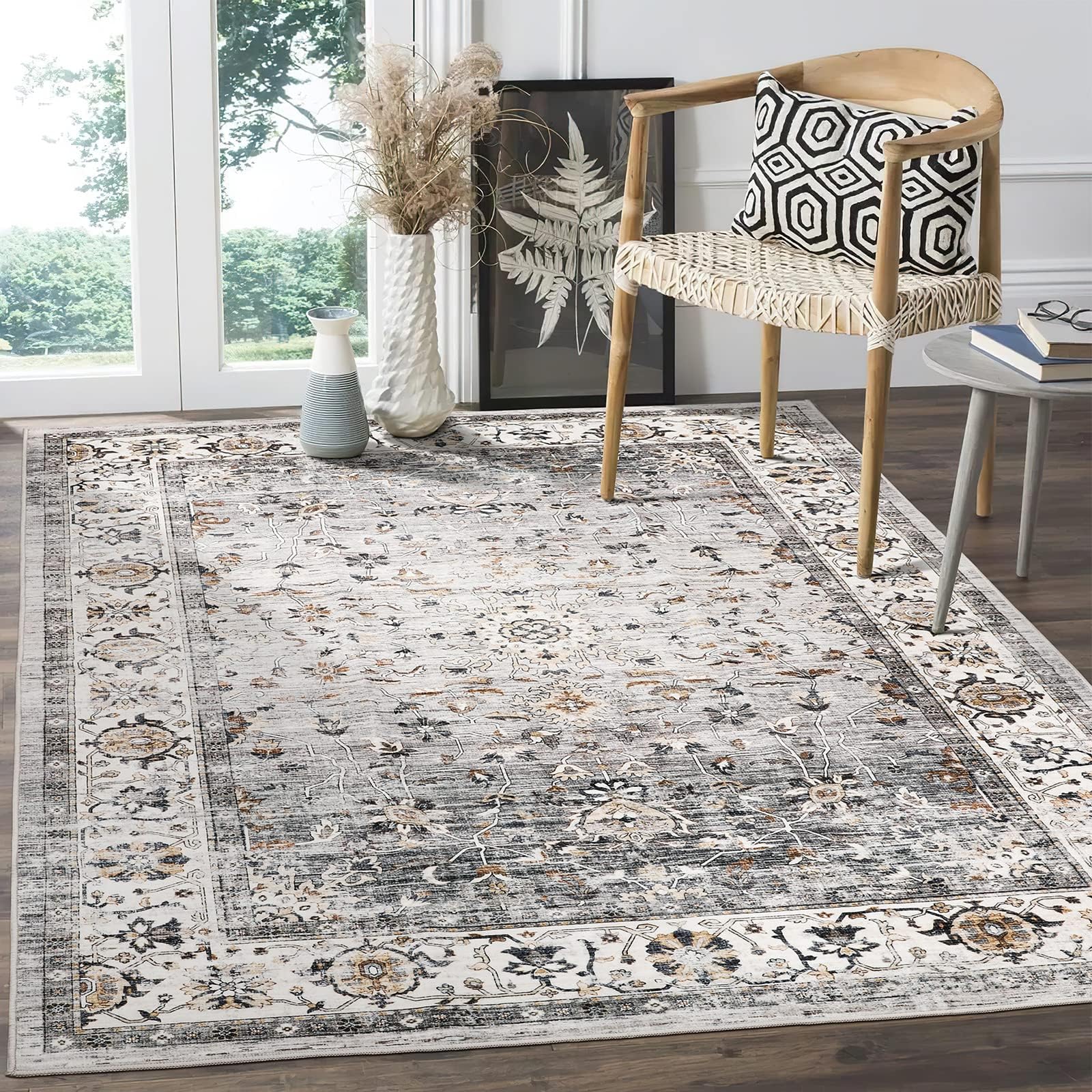 Valenrug 5x7 Washable Rug Stain Resistant 5x7 Area Rugs for Living Room, Non Slip