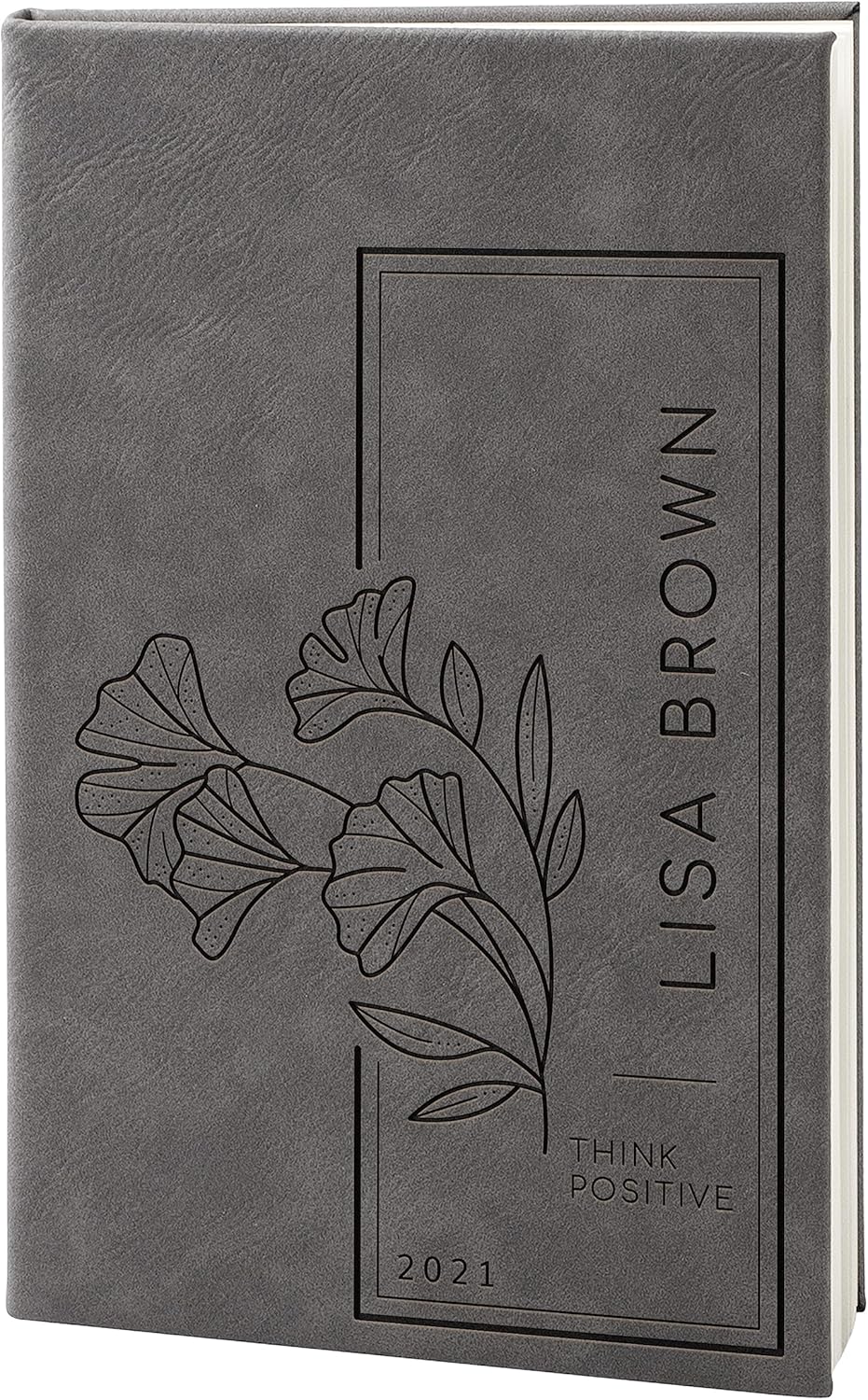 Personalized Notebook, Journals to Write In for Women, Men w/Name | Gray - 9 Designs & Colors | Custom Notebook, Diary for Girls, Her, Gifts from Him, Engraved, Lined Pages, Gift for Sister, Mom